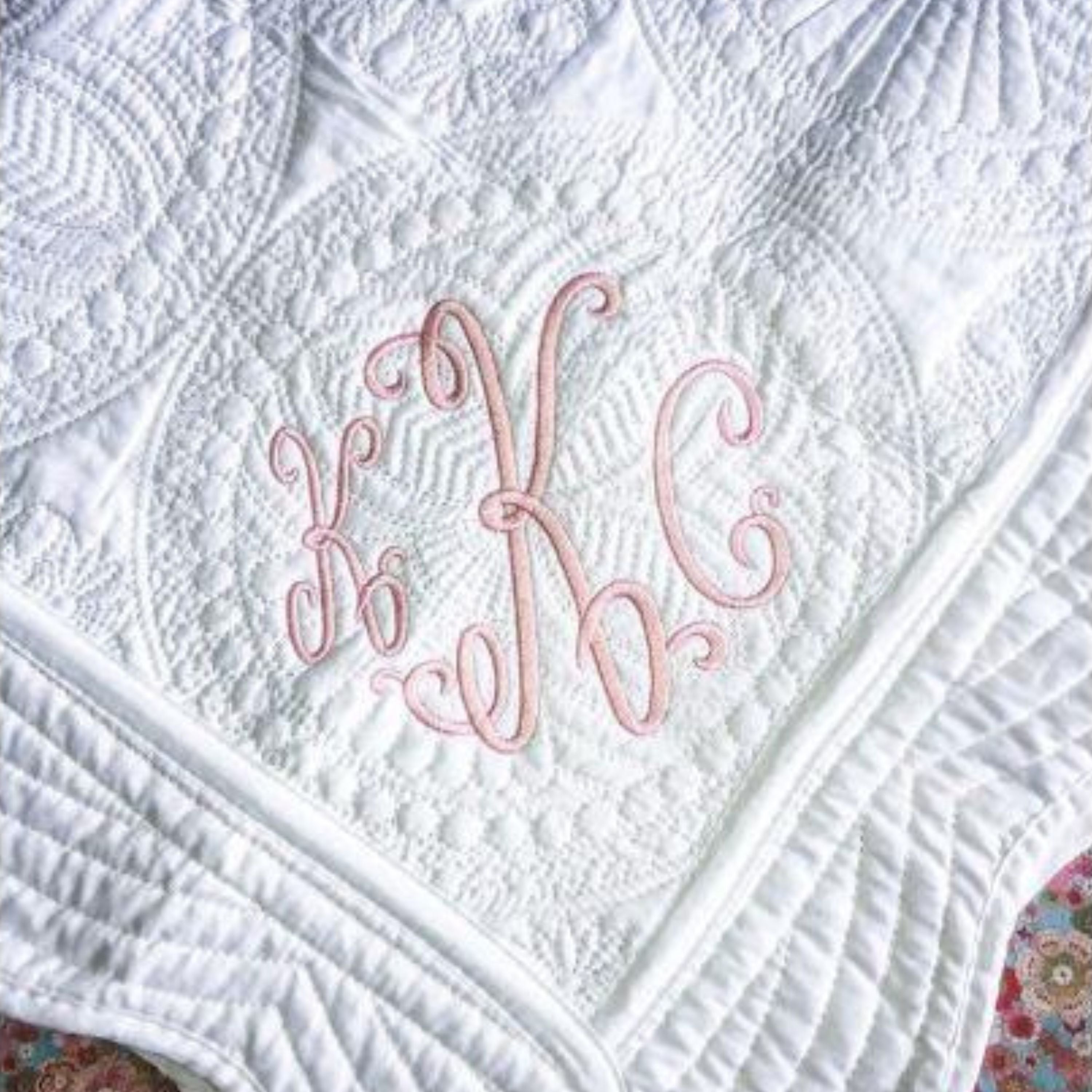 Monogrammed discount baby quilt