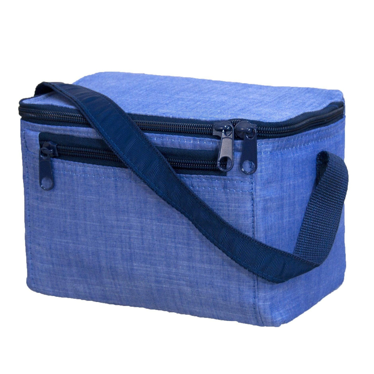 NAVY CHAMBRAY LUNCH BOX TOTES & TRAVEL Oak Leaf Shoppe 