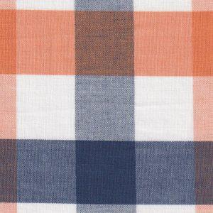 Navy Orange White Auburn Colors 1" Buffalo Gingham Fabric 100% COTTON  60" WIDTH - Oak Leaf Shoppe