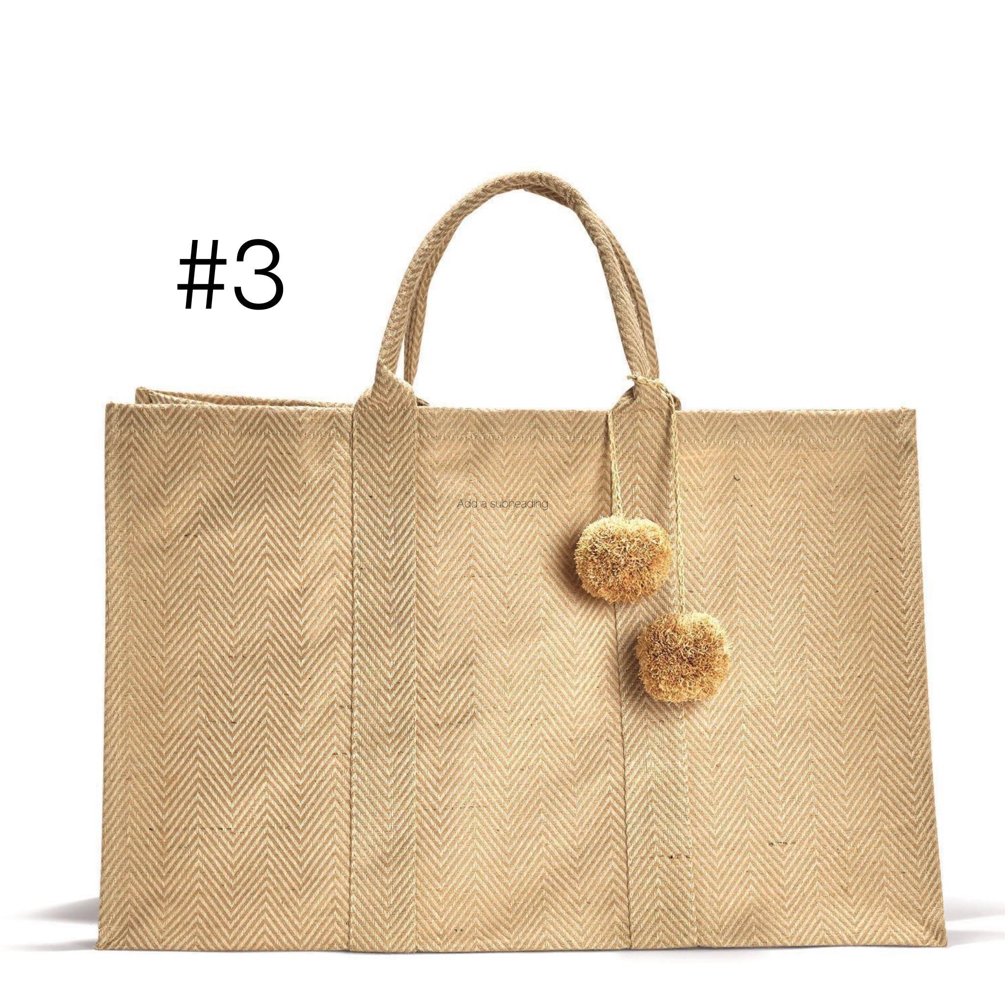 Oversized Tote with Pom Pom Tassel TOTES Two's Company 