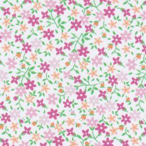 Pink Light Pink and Orange Tiny Floral Fabric 100% COTTON  60" WIDTH - Oak Leaf Shoppe
