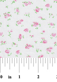 Pink Scattered Floral Fabric 100% COTTON  60" WIDTH - Oak Leaf Shoppe