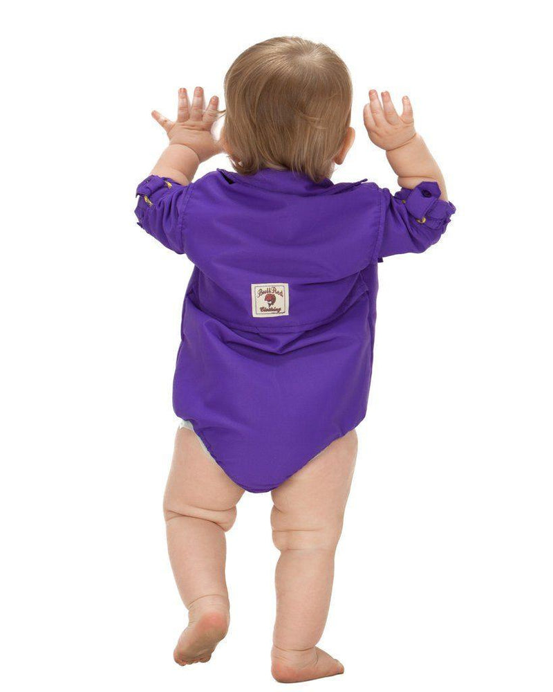 SIZE 12 MONTH PURPLE BULLRED INFANT ONE-PIECE FISHING SHIRT WITH SNA –  Oak Leaf Shoppe