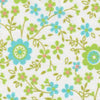 Turquoise Lime Orange Flowers Fabric 100% COTTON  60" WIDTH - Oak Leaf Shoppe